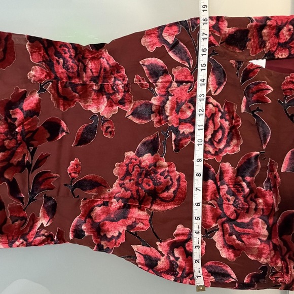 Showpo Aletha Dress Womens 4 Red Floral Velvet Cowl Neck Maxi Slip Formal NWT - Picture 10 of 12